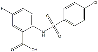 2-[(4-chlorobenzene)sulfonamido]-5-fluorobenzoic acid 구조식 이미지