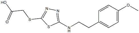 2-[(5-{[2-(4-methoxyphenyl)ethyl]amino}-1,3,4-thiadiazol-2-yl)sulfanyl]acetic acid 구조식 이미지