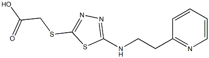 2-[(5-{[2-(pyridin-2-yl)ethyl]amino}-1,3,4-thiadiazol-2-yl)sulfanyl]acetic acid 구조식 이미지