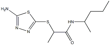 2-[(5-amino-1,3,4-thiadiazol-2-yl)sulfanyl]-N-(pentan-2-yl)propanamide 구조식 이미지