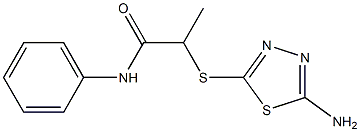 2-[(5-amino-1,3,4-thiadiazol-2-yl)sulfanyl]-N-phenylpropanamide 구조식 이미지