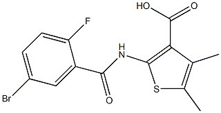 2-[(5-bromo-2-fluorobenzene)amido]-4,5-dimethylthiophene-3-carboxylic acid Structure