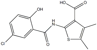 2-[(5-chloro-2-hydroxybenzene)amido]-4,5-dimethylthiophene-3-carboxylic acid Structure