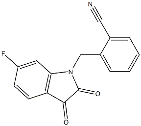 2-[(6-fluoro-2,3-dioxo-2,3-dihydro-1H-indol-1-yl)methyl]benzonitrile Structure