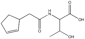 2-[(cyclopent-2-en-1-ylacetyl)amino]-3-hydroxybutanoic acid Structure