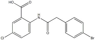 2-[2-(4-bromophenyl)acetamido]-5-chlorobenzoic acid 구조식 이미지