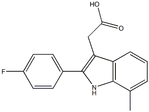 2-[2-(4-fluorophenyl)-7-methyl-1H-indol-3-yl]acetic acid Structure