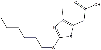 2-[2-(hexylsulfanyl)-4-methyl-1,3-thiazol-5-yl]acetic acid 구조식 이미지