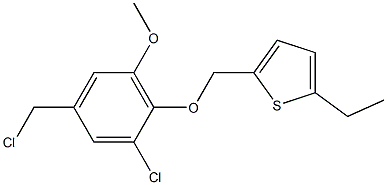 2-[2-chloro-4-(chloromethyl)-6-methoxyphenoxymethyl]-5-ethylthiophene 구조식 이미지