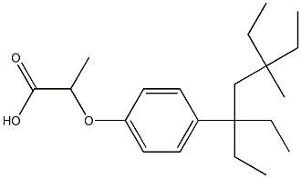 2-[4-(1,1,3-Triethyl-3-methyl-pentyl)-phenoxy]-propionic acid 구조식 이미지