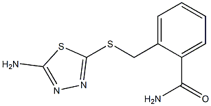 2-{[(5-amino-1,3,4-thiadiazol-2-yl)sulfanyl]methyl}benzamide 구조식 이미지