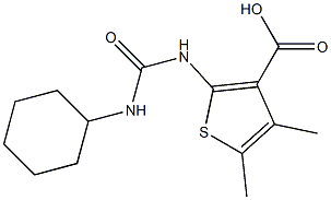 2-{[(cyclohexylamino)carbonyl]amino}-4,5-dimethylthiophene-3-carboxylic acid 구조식 이미지