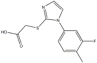 2-{[1-(3-fluoro-4-methylphenyl)-1H-imidazol-2-yl]sulfanyl}acetic acid 구조식 이미지