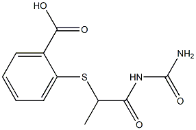 2-{[1-(carbamoylamino)-1-oxopropan-2-yl]sulfanyl}benzoic acid 구조식 이미지