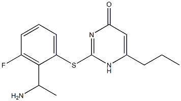 2-{[2-(1-aminoethyl)-3-fluorophenyl]sulfanyl}-6-propyl-1,4-dihydropyrimidin-4-one Structure