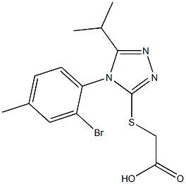 2-{[4-(2-bromo-4-methylphenyl)-5-(propan-2-yl)-4H-1,2,4-triazol-3-yl]sulfanyl}acetic acid 구조식 이미지