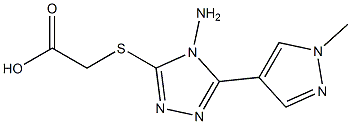 2-{[4-amino-5-(1-methyl-1H-pyrazol-4-yl)-4H-1,2,4-triazol-3-yl]sulfanyl}acetic acid Structure