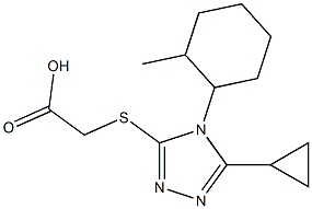 2-{[5-cyclopropyl-4-(2-methylcyclohexyl)-4H-1,2,4-triazol-3-yl]sulfanyl}acetic acid 구조식 이미지