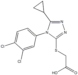 2-{[5-cyclopropyl-4-(3,4-dichlorophenyl)-4H-1,2,4-triazol-3-yl]sulfanyl}acetic acid 구조식 이미지