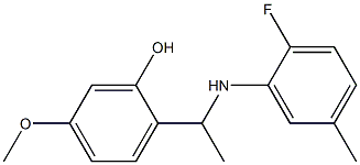 2-{1-[(2-fluoro-5-methylphenyl)amino]ethyl}-5-methoxyphenol Structure