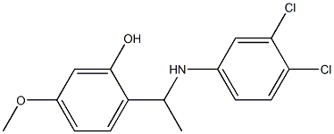 2-{1-[(3,4-dichlorophenyl)amino]ethyl}-5-methoxyphenol 구조식 이미지