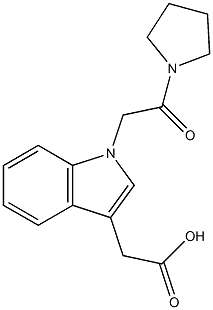 2-{1-[2-oxo-2-(pyrrolidin-1-yl)ethyl]-1H-indol-3-yl}acetic acid Structure