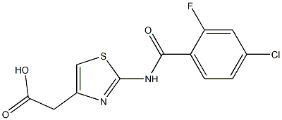 2-{2-[(4-chloro-2-fluorobenzene)amido]-1,3-thiazol-4-yl}acetic acid Structure