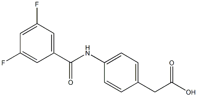 2-{4-[(3,5-difluorobenzene)amido]phenyl}acetic acid Structure