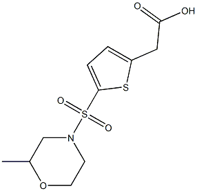 2-{5-[(2-methylmorpholine-4-)sulfonyl]thiophen-2-yl}acetic acid Structure