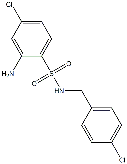 2-amino-4-chloro-N-[(4-chlorophenyl)methyl]benzene-1-sulfonamide 구조식 이미지