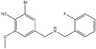 2-bromo-4-({[(2-fluorophenyl)methyl]amino}methyl)-6-methoxyphenol 구조식 이미지