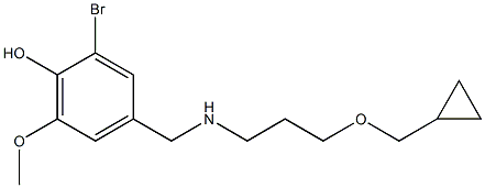 2-bromo-4-({[3-(cyclopropylmethoxy)propyl]amino}methyl)-6-methoxyphenol 구조식 이미지