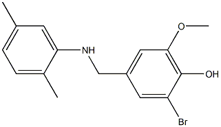 2-bromo-4-{[(2,5-dimethylphenyl)amino]methyl}-6-methoxyphenol 구조식 이미지