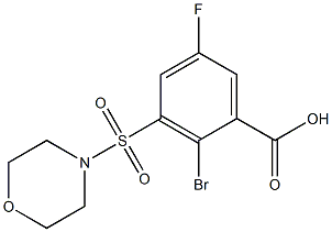 2-bromo-5-fluoro-3-(morpholin-4-ylsulfonyl)benzoic acid Structure