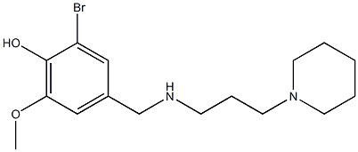 2-bromo-6-methoxy-4-({[3-(piperidin-1-yl)propyl]amino}methyl)phenol Structure