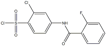 2-chloro-4-[(2-fluorobenzene)amido]benzene-1-sulfonyl chloride Structure