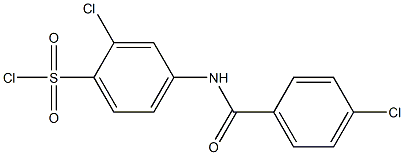 2-chloro-4-[(4-chlorobenzene)amido]benzene-1-sulfonyl chloride Structure