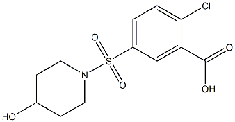 2-chloro-5-[(4-hydroxypiperidine-1-)sulfonyl]benzoic acid Structure