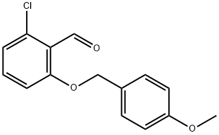 2-chloro-6-[(4-methoxyphenyl)methoxy]benzaldehyde 구조식 이미지