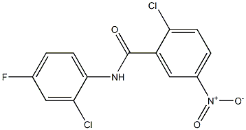 2-chloro-N-(2-chloro-4-fluorophenyl)-5-nitrobenzamide 구조식 이미지