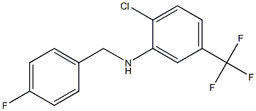 2-chloro-N-[(4-fluorophenyl)methyl]-5-(trifluoromethyl)aniline Structure