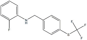 2-fluoro-N-({4-[(trifluoromethyl)sulfanyl]phenyl}methyl)aniline 구조식 이미지