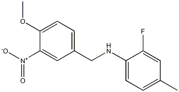 2-fluoro-N-[(4-methoxy-3-nitrophenyl)methyl]-4-methylaniline Structure