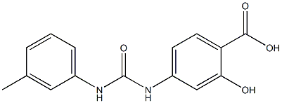 2-hydroxy-4-({[(3-methylphenyl)amino]carbonyl}amino)benzoic acid 구조식 이미지