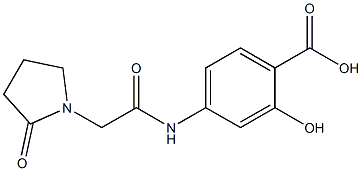 2-hydroxy-4-[2-(2-oxopyrrolidin-1-yl)acetamido]benzoic acid Structure