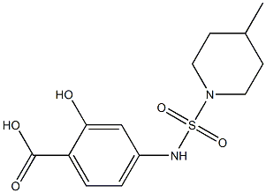 2-hydroxy-4-{[(4-methylpiperidine-1-)sulfonyl]amino}benzoic acid Structure
