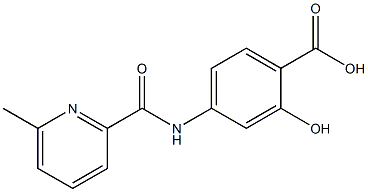 2-hydroxy-4-{[(6-methylpyridin-2-yl)carbonyl]amino}benzoic acid Structure