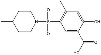 2-hydroxy-4-methyl-5-[(4-methylpiperidine-1-)sulfonyl]benzoic acid Structure