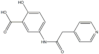 2-hydroxy-5-[(pyridin-4-ylacetyl)amino]benzoic acid 구조식 이미지