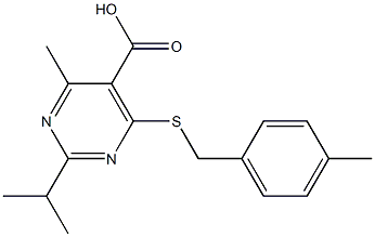 2-isopropyl-4-methyl-6-[(4-methylbenzyl)thio]pyrimidine-5-carboxylic acid 구조식 이미지